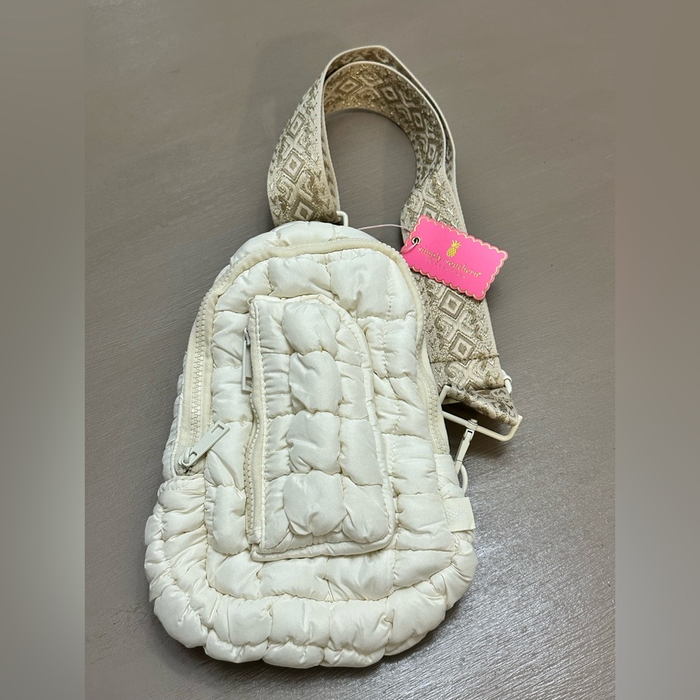 Simply Southern Puffer Sling Bag - Wisp White - New with Tags